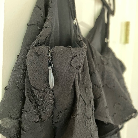 NWT Target Wild Fable Black Ruffle Lined Dress Adjustable Spaghetti Straps (XXS) - Picture 5 of 8